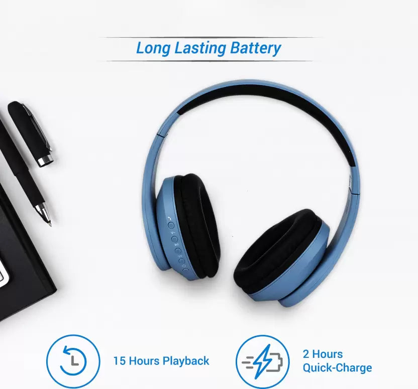 (Open Box) Flipkart SmartBuy Wireless Headphone with High Bass  (Blue, On the Ear)