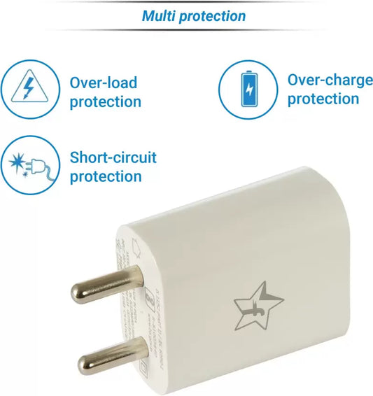 (Open Box) Flipkart SmartBuy EC122M 2 A Mobile Charger with USB - Type C Cable  (White, Cable Included)