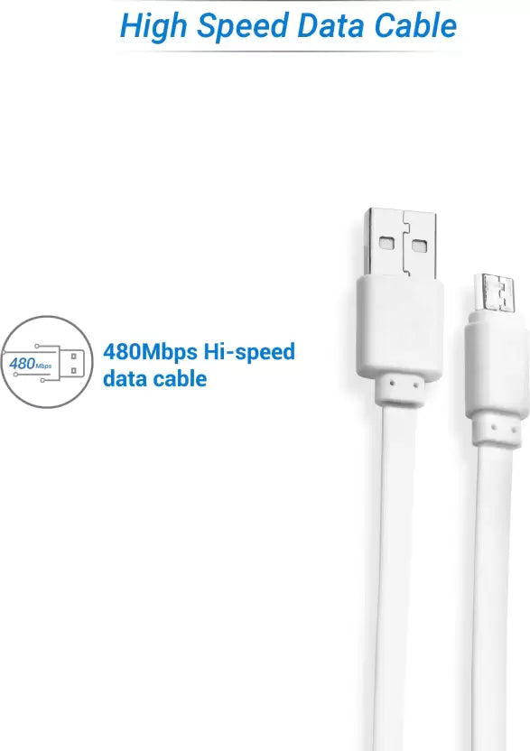 (Open Box) Flipkart SmartBuy Flat Charge & Sync USB Cable  (White, 1 Mtr)