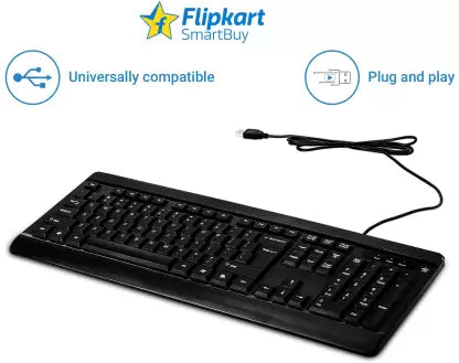 (Open Box) Flipkart SmartBuy Multi Device USB Keyboard, Black