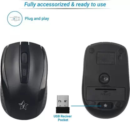 (Open Box) Flipkart SmartBuy M7012 Wireless Optical Mouse  (2.4GHz Wireless, Black)