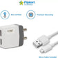 (Open Box) Flipkart SmartBuy Dual Port 12W 2.4A Fast Charger with Charge & Sync USB Cable  (White, Grey, Cable Included)