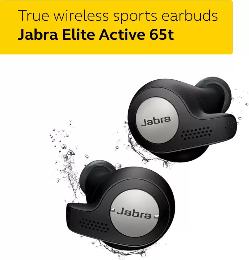 (Open Box) Jabra Elite Active 65t Bluetooth Headset, Titanium Black True Wireless