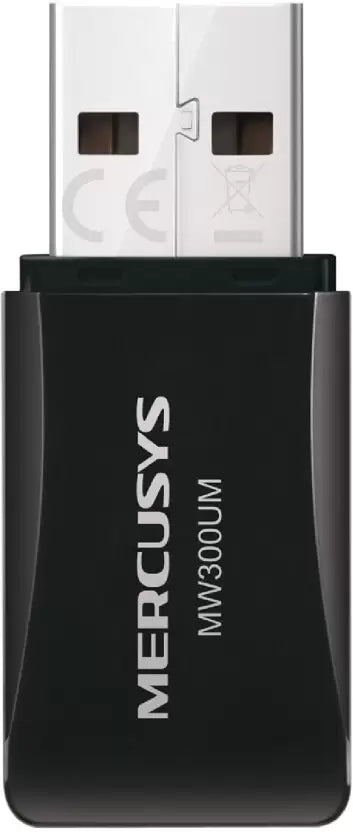 (Open Box) Mercusys MW300UM N300 Wireless Mini USB Adapter, Black