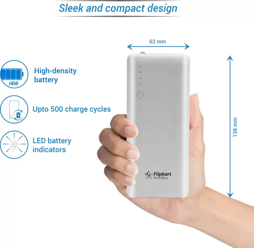 (Open Box) Flipkart SmartBuy 10000mAh Power Bank 10W Fast Charging Lithium-ion