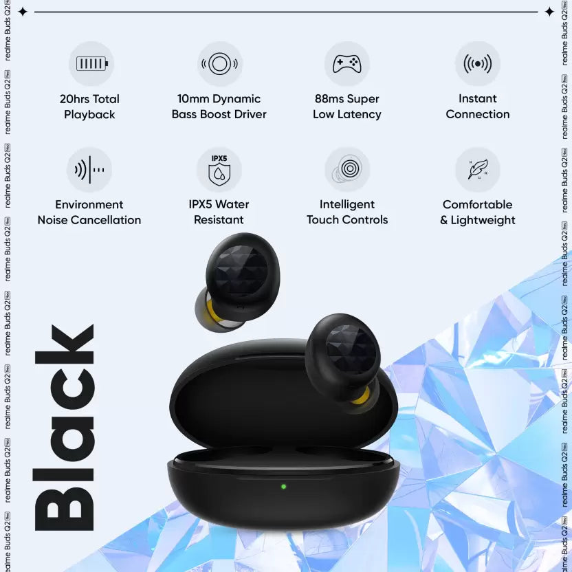 (open Box) realme Buds Q2 Neo with Environment Noise Cancellation Bluetooth Headset, True Wireless