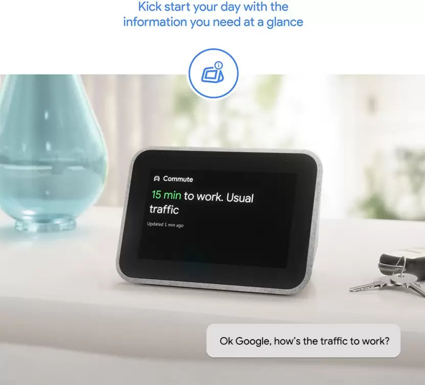 (Open Box) Lenovo Smart Clock with Google Assistant Smart Speaker