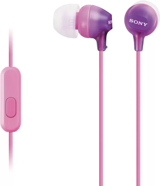 (Open Box) SONY MDR-EX15AP Wired Headset (Violet, In the Ear)