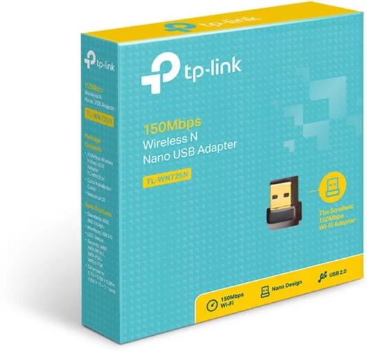 (Open Box) TP-Link TL-WN725N Wi-Fi Receiver 150 Mbps Wireless Nano USB Adapter (Black)
