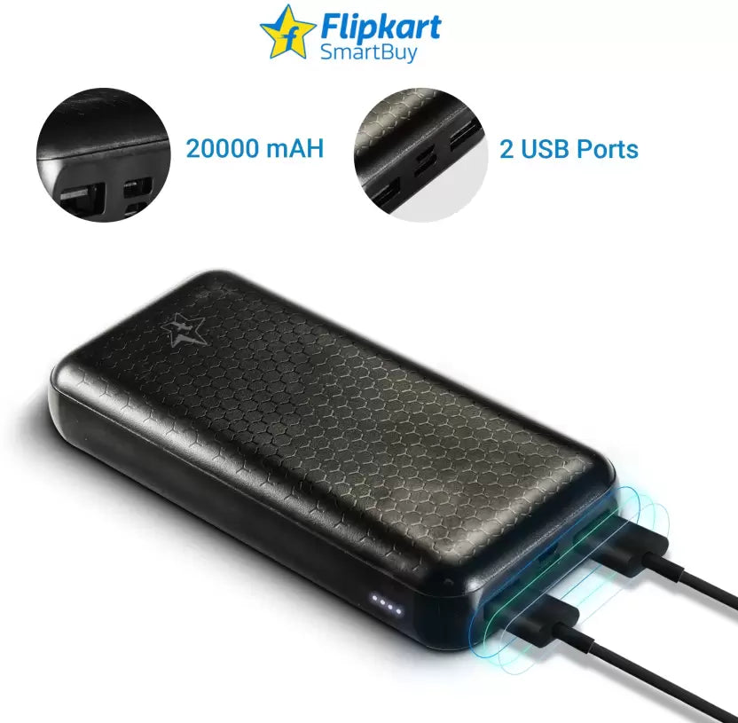 (Open Box) Flipkart SmartBuy 20000 mAh Power Bank (18 W, Quick Charge 3.0, Power Delivery 2.0)  (Black, Lithium Polymer)
